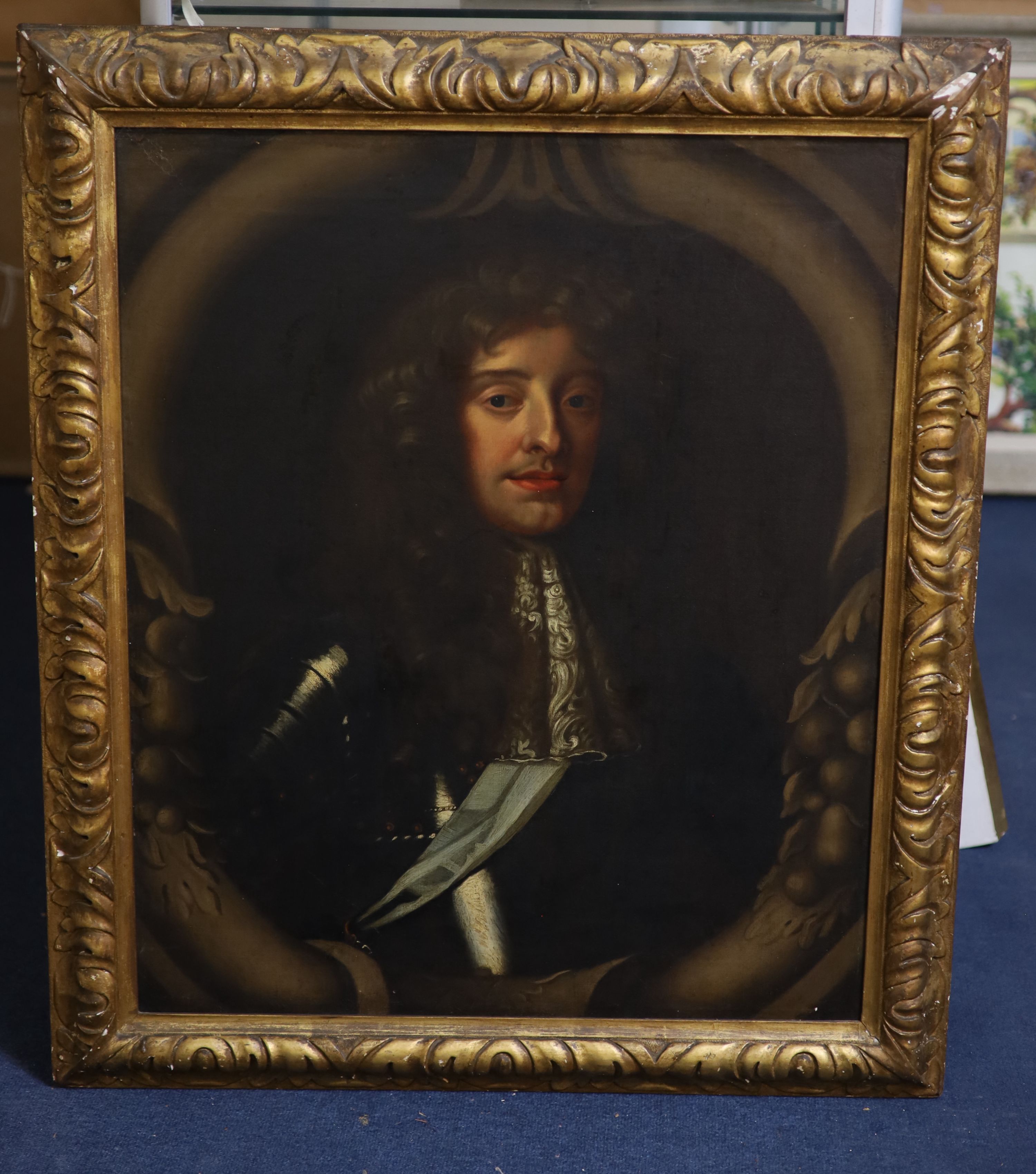 After Sir Peter Lely (1618-1680), Portrait of James II, Oil on canvas, 75 x 62 cm